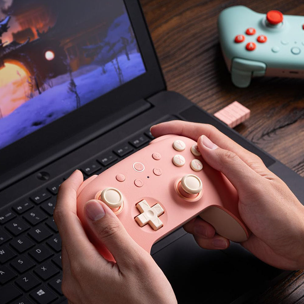 8BitDo Ultimate 2C Wireless Gaming Controller for Windows PC and Android, 1000Hz Polling Rate, Hall Effect Joysticks & Hall Triggers - Pink