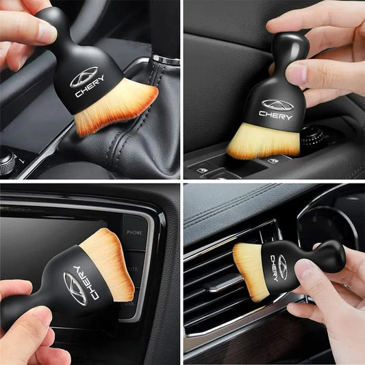 Cepillo suave para limpieza de conductos de aire, aire acondicionado con carcasa, herramienta de limpieza interior de coche, eliminación de polvo artificial para grietas de coche y detalles 1