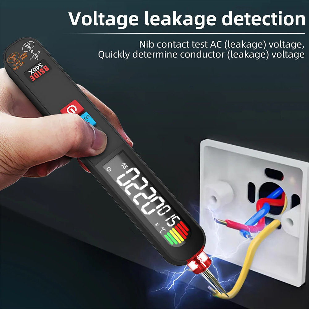 BSIDE S40X Digital Multimeter, Leakage Voltage Tester, AC DC Diode Resistance Capacitance Test, LCD Display, Breakpoint Search, High Precision, Fully Intelligent, USB Charge