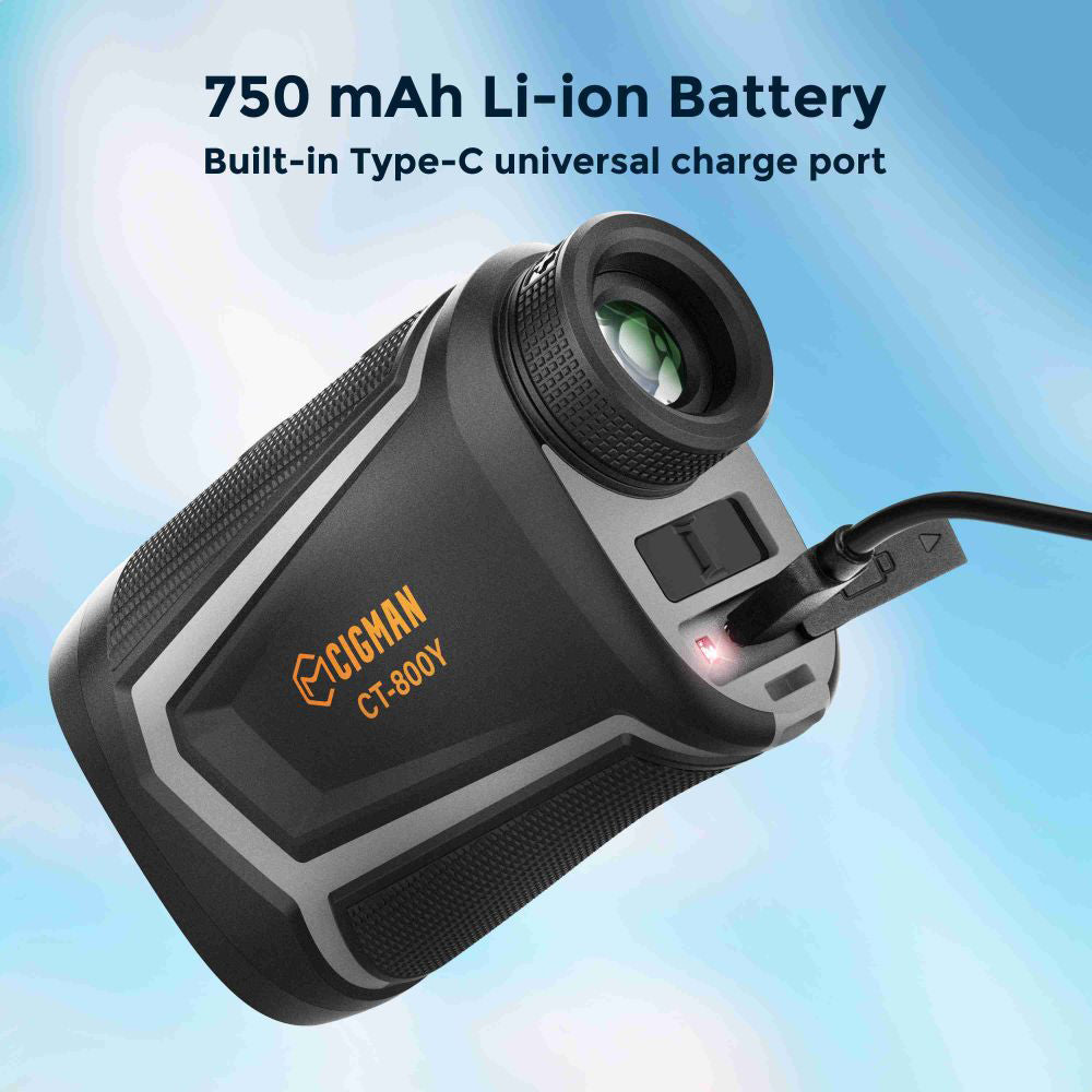 CIGMAN CT-800Y 800m Golf Rangefinder, with 6X Magnification, Flag Pole Locking Vibration, Magnetic Strap, USB Rechargeable