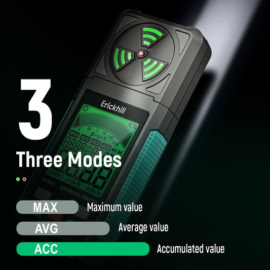 ERICKHILL EGF02 Digital Nuclear Radiation Detector, Geiger Counter, Portable Beta Gamma X-ray Radiation Dosimeter with LCD Display for Home, Radioactive Mineral Mining