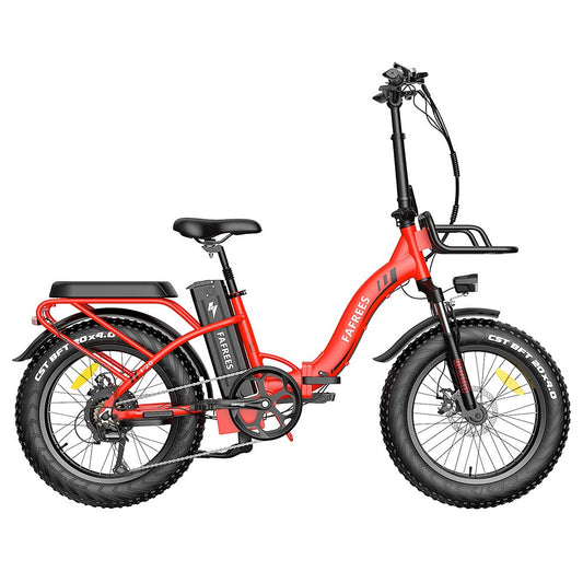 Fafrees F20 Max Electric Bike 20*4.0 Inch Fat Tire 500W Brushless Motor 25Km/h Speed Removable 48V 22.5Ah Samsung Cell Battery Front & Rear Disc Brakes Shimano 7-Speed Gear 150KG Max Speed Folding E-bike with Footrest - Red