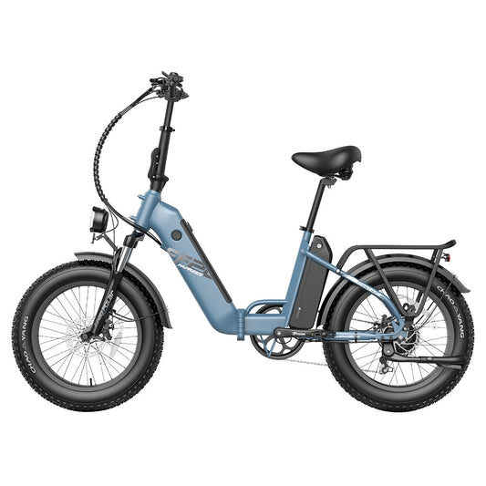 Fafrees FF20 Polar Electric Bike 48V 500W Motor 40Km/h Max Speed Dual 10.4Ah Batteries for 150KM Range 20*4.0 Inch CHAOYANG Fat Tire Double Disc Brakes Shimano 7-Speed Gear LCD Color Display - Blue