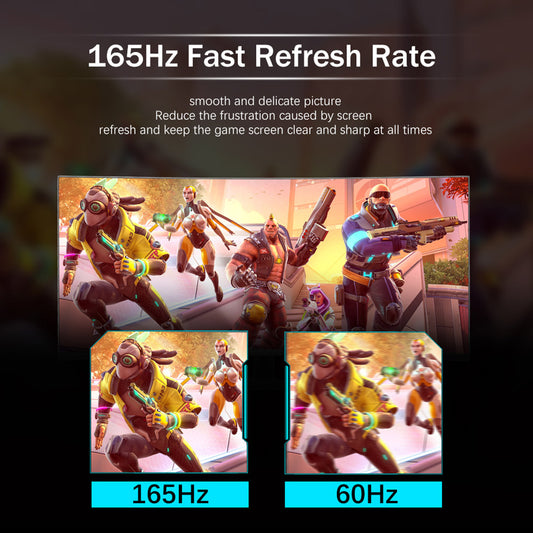 FYHXele FY32QH 32-inch Monitor, 2560*1440 WQHD 16:9 IPS Screen, 165Hz Refresh Rate, 1ms (MPRT) Response Time, 100% sRGB, 3000:1 Contrast, FreeSync & G-Sync Compatible, HDR 400, Low Blue Light, 2*DP1.4, 2*HDMI 2.1, 1*Audio