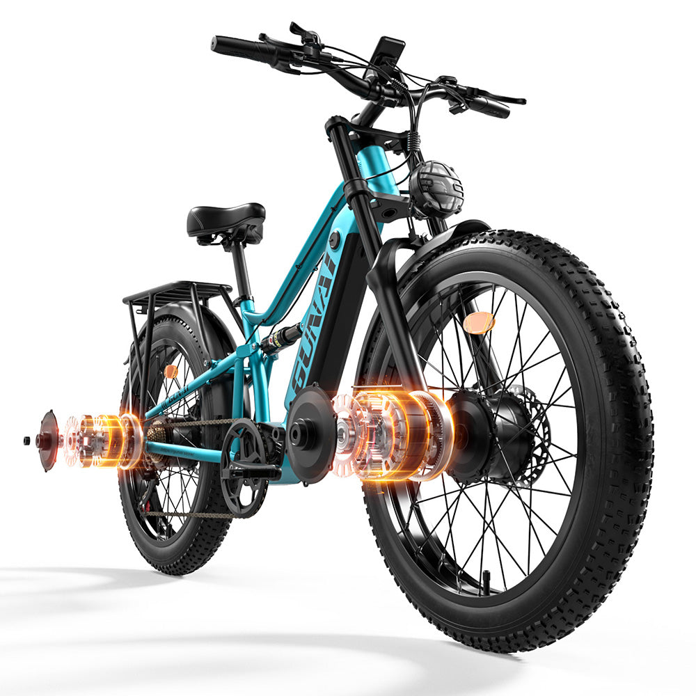 GUNAI-M2 Electric Bike, 2*750W Motor, 48V 17.5AH Battery, 26*4.0 Inch Tires, 60km/h Max Speed, 55km Range, Hydraulic Disc Brake, Dual Suspension, Shimano 7-Speed