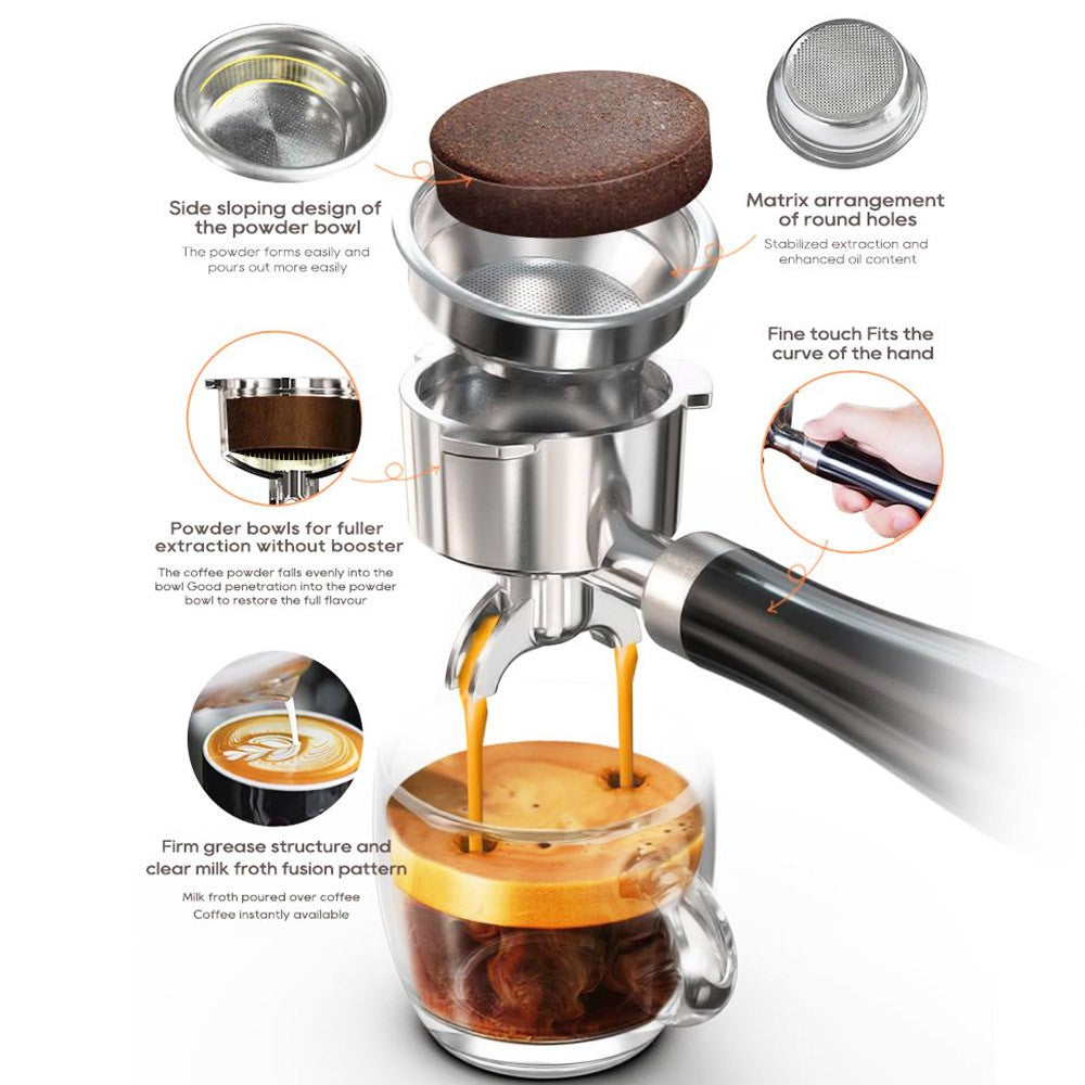 HiBREW H10A Semi Automatic Espresso Coffee Machine, 20Bar, Cold/Hot Coffee Maker - Silver