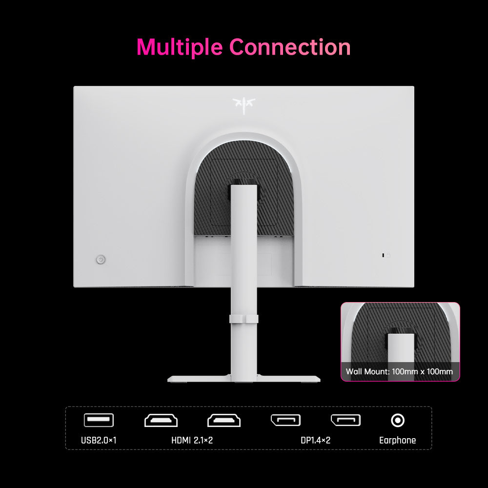 KTC H27E6 27 inch Gaming Monitor, 2560*1440 QHD Fast IPS Screen, 300Hz Refresh Rate, HDR 400, 1ms Response Time, FreeSync & G-Sync, 144% sRGB, VESA Mountable, 2*HDMI 2.1, 2*DP 1.4, 1*USB 2.0, 1*Earphone