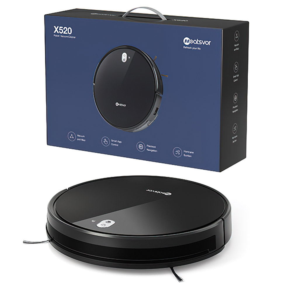 Neatsvor X520 Robot Vacuum Cleaner and Mop, 6000Pa Suction, 5200mAh Battery, Wi-Fi/APP Control, 3-in-1 Cleaning, Intelligent Navigation 3.0, HEPA Filtration, and Voice Control for Carpets and Hard Floors, Black