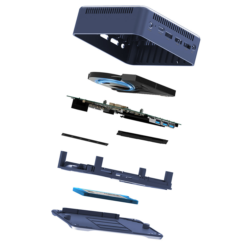 RUPA HSI-100 Mini PC, Intel N100 4 Cores Max 3.4GHz, 16GB RAM 512GB SSD, 3*HDMI 4K 60Hz Triple Screen Display, WiFi 6 Bluetooth 5.2, 3*USB 3.0, 1*Type-C, 1*RJ45, 1* 3.5mm Audio