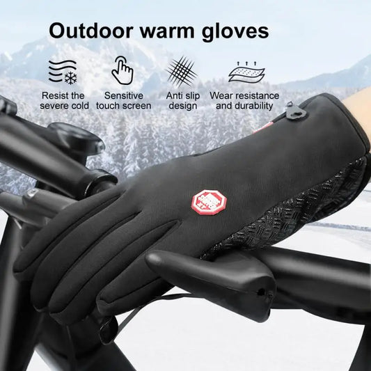 Winterhandschuhe für Herren, wasserdicht, winddicht, kalte Handschuhe, Snowboard, Motorradfahren, warme Touchscreen-Reißverschlusshandschuhe