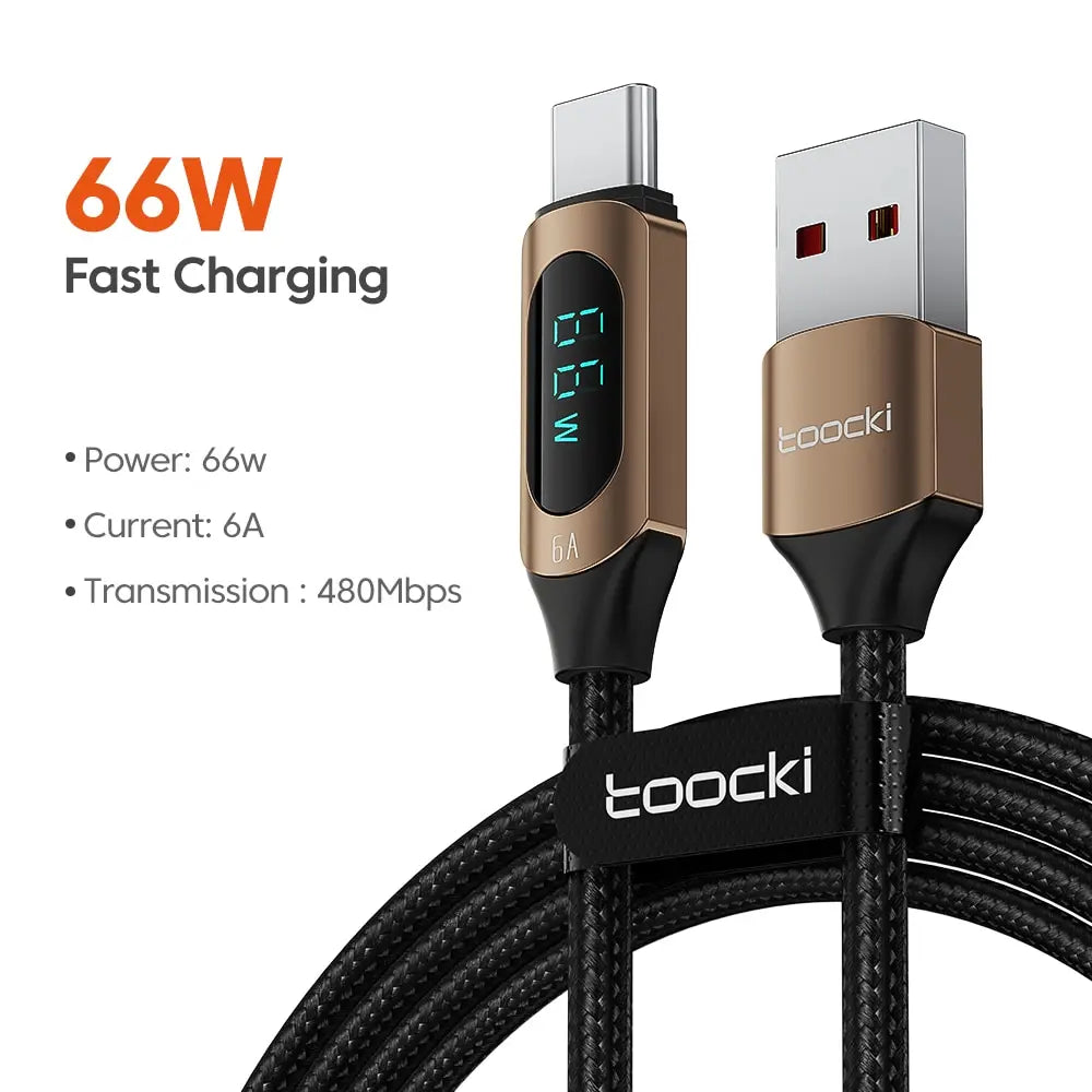 Cable Toocki tipo C a tipo C, cargador de carga rápida PD de 100 W, cable de pantalla USB C a USB C para Xiaomi POCO F3, Realme, MacBook y iPad.