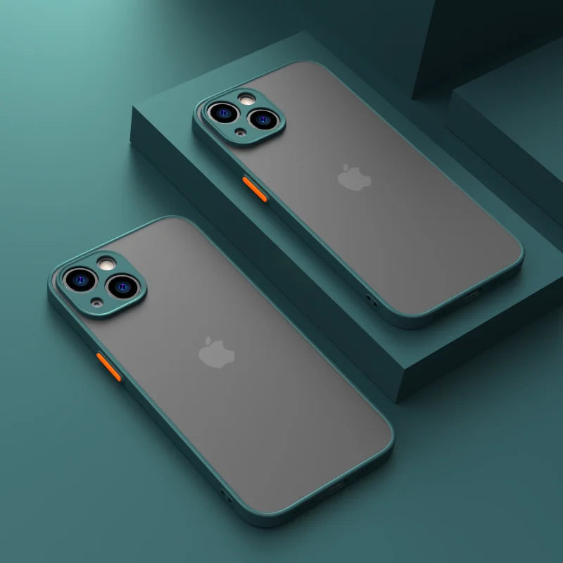 Nueva funda protectora a prueba de golpes para iPhone 15, 11, 12, 13, Mini, 14 Pro, XR, X, Xs Max, 7, 8 Plus, SE 2020, carcasa rígida de silicona