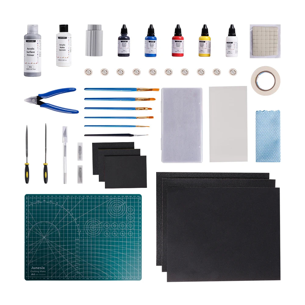 Kit de herramientas para colorear modelos impresos en 3D ANYCUBIC, pinturas acrílicas a base de agua, pinceles, juego de paleta húmeda, mango de pintura, herramienta de pulido