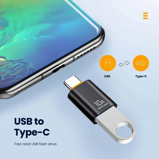 10A USB 3.0 Typ C Adapter Rollenmaschinenlinie Typc Buchse auf USB Stecker Konverter Schnelle Ladedatenübertragung für Macbook Xiaomi Samsung OTG Anschluss