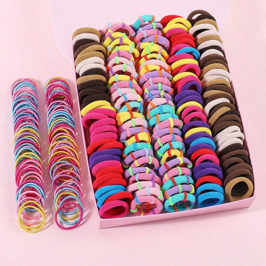Juego de 250/300 bandas elásticas de nailon para el pelo de colores para niñas, accesorios para el cabello para niñas.