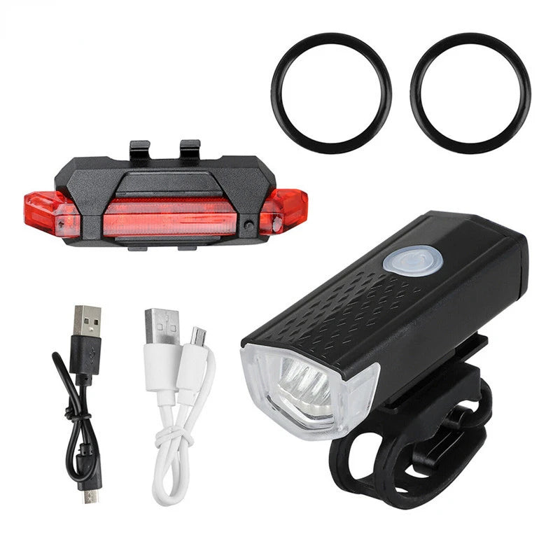 Luces delanteras para bicicleta de montaña, recargables por USB, LED, resistentes al agua, luz de advertencia de seguridad para bicicleta, accesorios de ciclismo