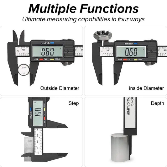150mm 100mm 0.1mm Electronic Digital Caliper Measuring Tool Vernier Micrometer Measuring Tool Depth Gauge Instrument Pachometer