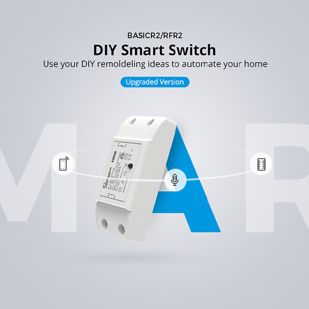 SONOFF Basic R2 Wireless WiFi Smart Switch, DIY Module, for Smart Home Automation, Voice Control, Works with Alexa & Google Home