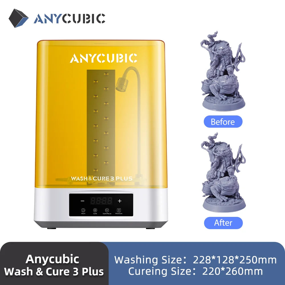 Máquina de lavado y curado 2 en 1 ANYCUBIC Wash & Cure 3 Plus para impresoras 3D LCD Photon Mono M5s y modelos de impresión 3D