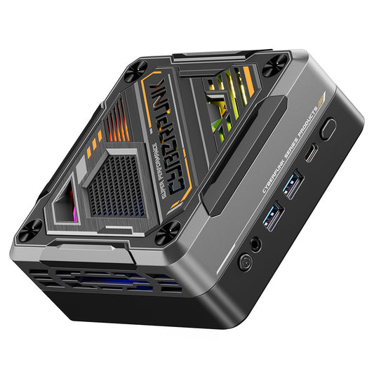 AOOSTAR GOD57 Mini PC, AMD Ryzen 7 5700U 8 Cores Up to 4.3GHz, 32GB RAM 1TB SSD, WiFi 6 Bluetooth 5.2, HDMI/DP/Type-C 4K@60Hz Triple Display, 2*USB 3.2 2*USB 2.0, 1*1000M RJ45 1*2.5G RJ45, 1*3.5mm Headphone Jack, RGB Light, 65W Charging - EU Plug
