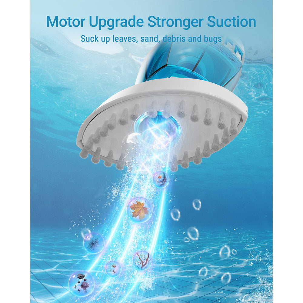 WYBOT HJ10P Handheld Pool Vacuum, Telescopic Pole Included, 25L/min Powerful Suction, 5200mAh Large Battery, Max. 60min Runtime, 0.5L Filter