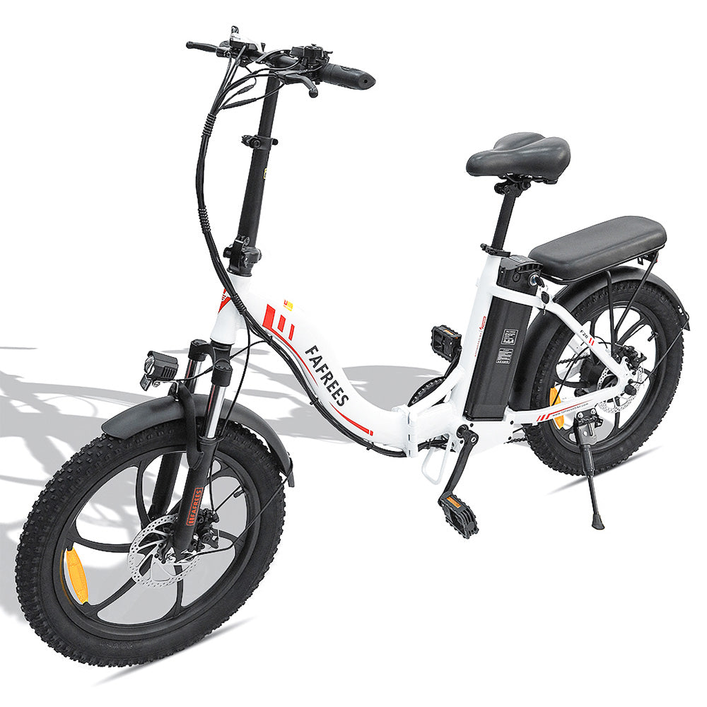 Fafrees F20 Electric Bike 20 Inch Folding Frame E-bike 7-Speed Gears With Removable 15AH Lithium Battery - White