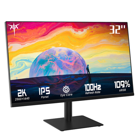 KTC H32T13 Gaming Monitor, 32 inch 2560*1440 16:9 IPS Screen, 100Hz Refresh Rate, FreeSync & G-Sync, 1000:1 Contrast Ratio, Low Blue Light & Flicker Free, 2*HDMI 2.0, 1*DP1.4, 1*Earphone Jack, VESA Mount