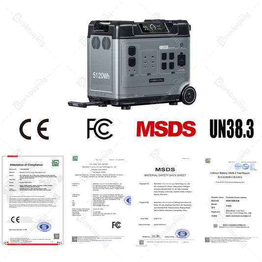 OUKITEL Abearl P5000 Portable Power Station, 5120Wh LiFePO4 Battery, 5x2200W AC Outlets (4000W Surge), Seamless UPS Battery Backup, 92% Inverter, 1800W Fast AC Charging, Dual 100W USB-C, 15 Outputs, MPPT Solar Generator for Outdoors Home, with Wheels