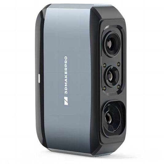 3DMakerpro Moose 3D Scanner, Al Visual Tracking, 0.03mm Accuracy, 0.07mm Resolution, Blue LED Light Source, 24-bit Color Camera, 10fps Frame Rate, Anti-Shake Lenses, Compatible with Windows/MacOS - Premium Version