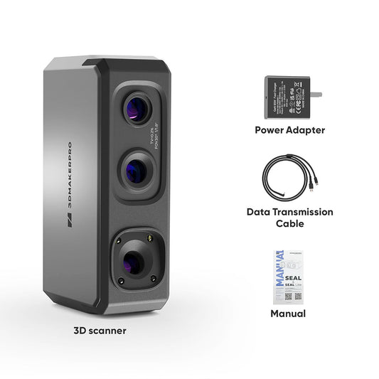 3DMakerpro Seal Lite 3D Scanner, NIR Light Source, 0.02mm Accuracy, 0.07mm Resolution,  Anti-shake Lenses, 10fps Frame Rate, Visual Tracking