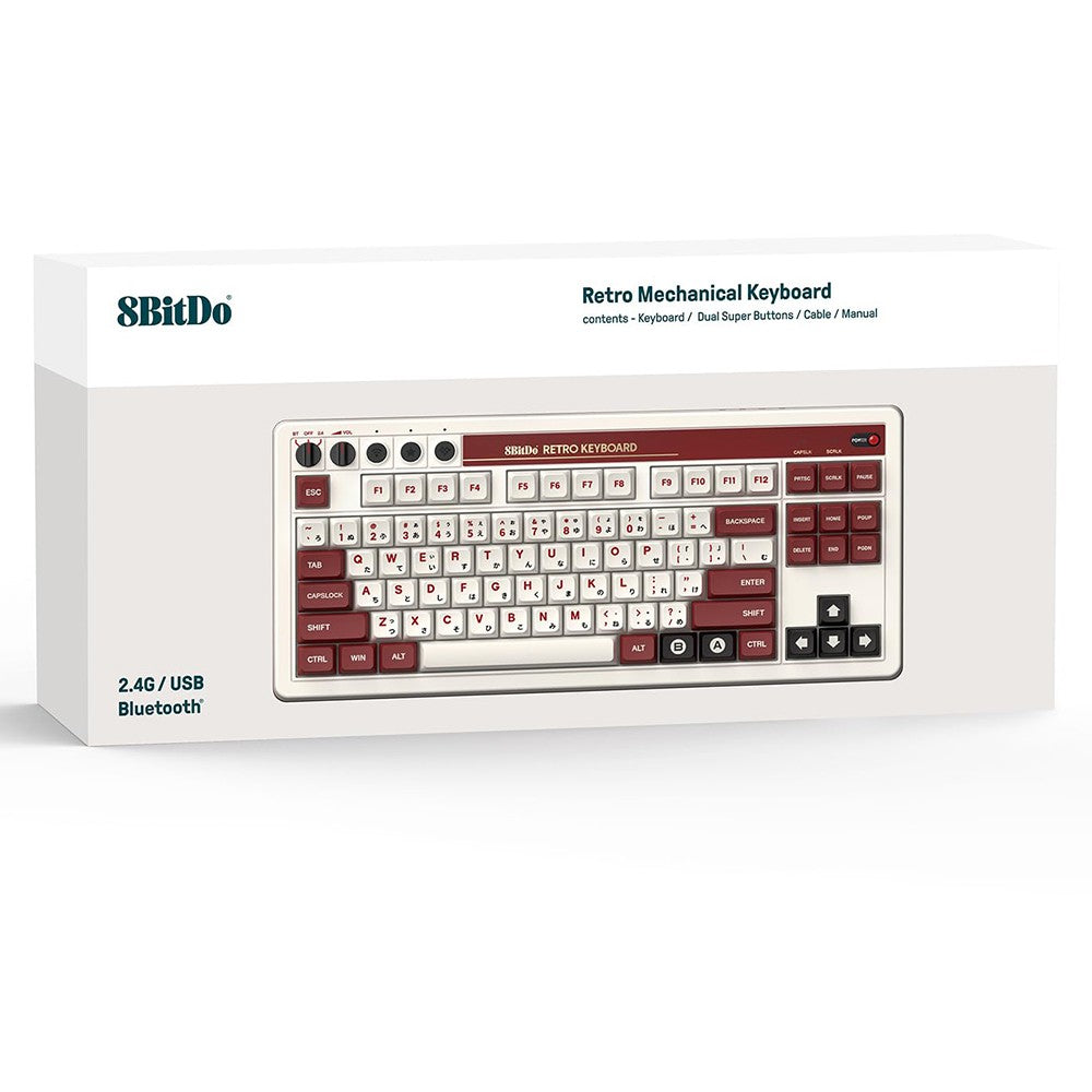 8BitDo Fami Edition Retro Mechanical Keyboard - Red White