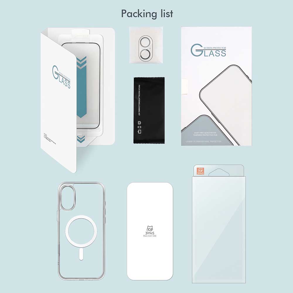 3inuS S61 Phone Case and Screen Protector for iPhone 16