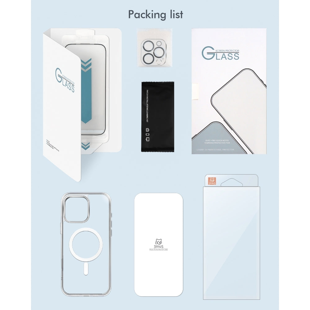 3inuS S63 Phone Case and Screen Protector for iPhone 16 Pro Max