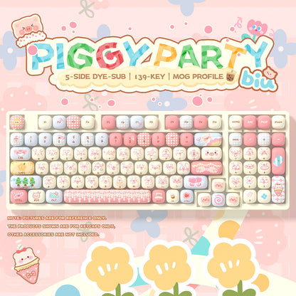 Akko Piggy Party MOG Profile Keycap Set (139-key)