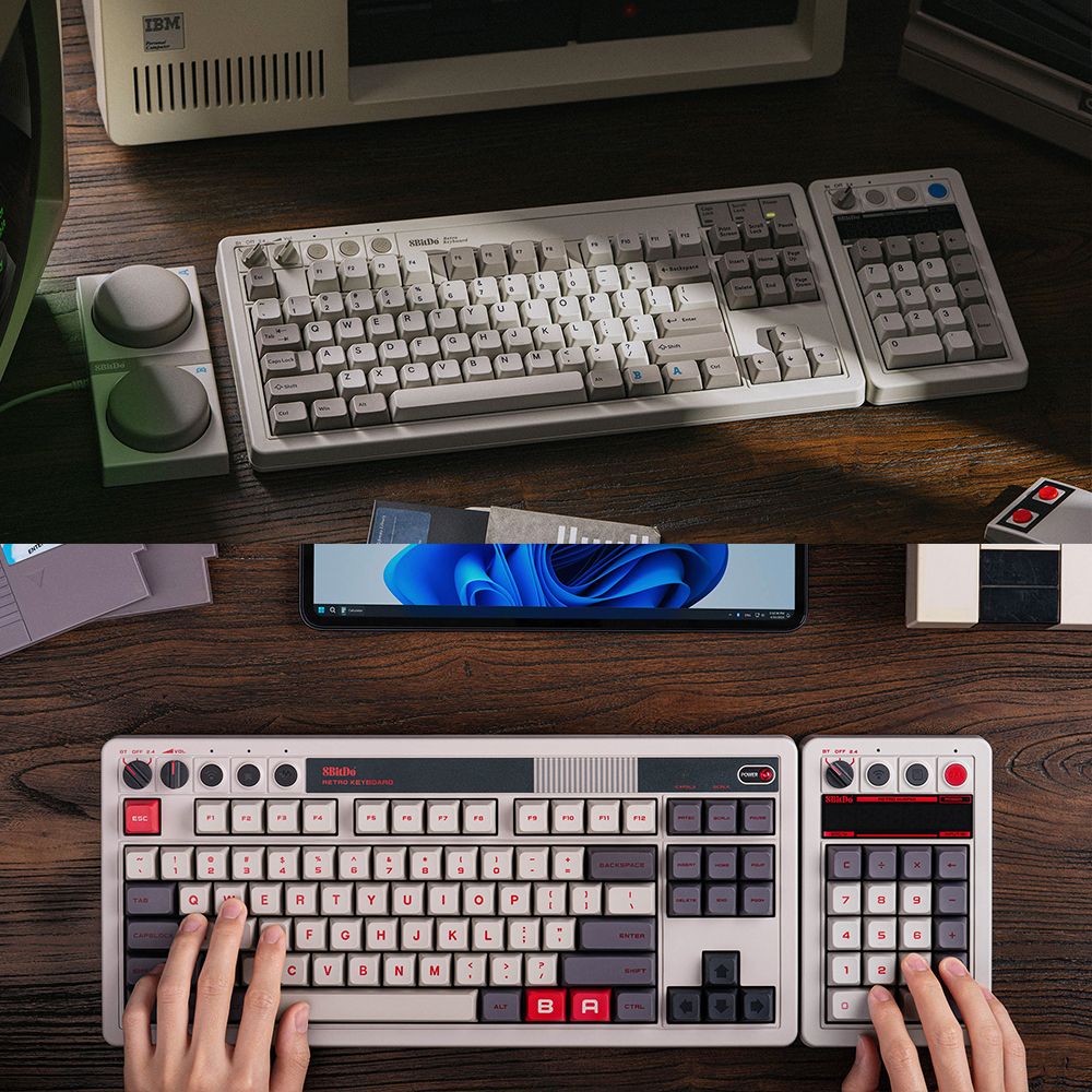 8BitDo Retro18 Mechanical Numpad - Light Grey