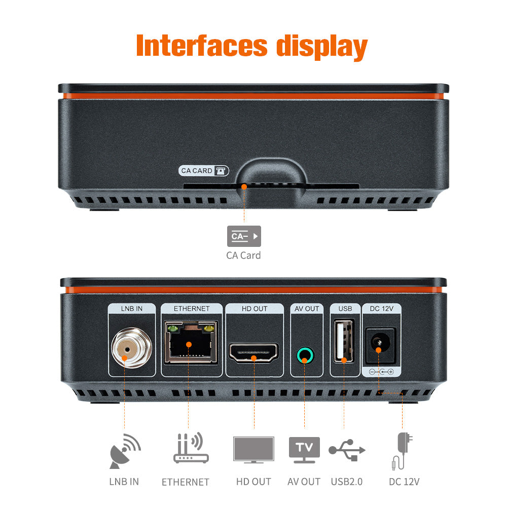 GTMEDIA V9 Prime Satellite Receiver, DVB-S/S2/S2X, HEVC 10Bit, Built-in 2.4G WiFi, Support CA Card, Biss Auto Roll - EU Plug