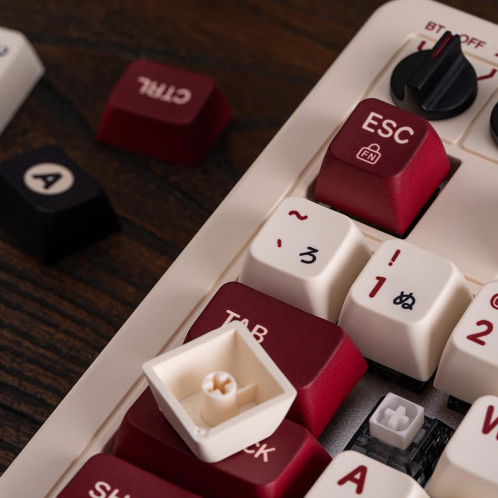 8BitDo Retro 108 Mechanical Keyboard, 108 Keys, Hot-swappable PCB, 3 Modes Connection, Wireless Gaming Keyboard for Windows &amp; Android - Red