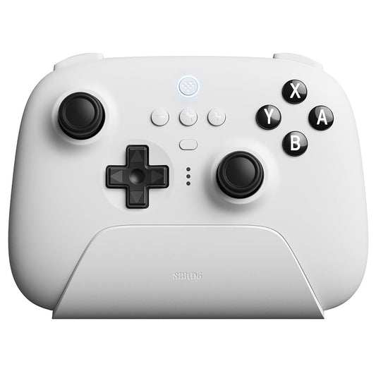8Bitdo Ultimate Gaming Controller with Charging Dock, Hall Effect Sensing Joystick, Compatible with Switch, Windows &amp; Steam Deck - White