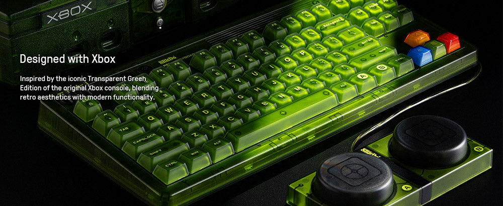 8BitDo Retro 87 Mechanical Keyboard Xbox Edition, 87 Keys, RGB Backlight, Hot Swappable PCB, Bluetooth/2.4G/USB-C Connection, Wireless Gaming Keyboard for Windows & Android