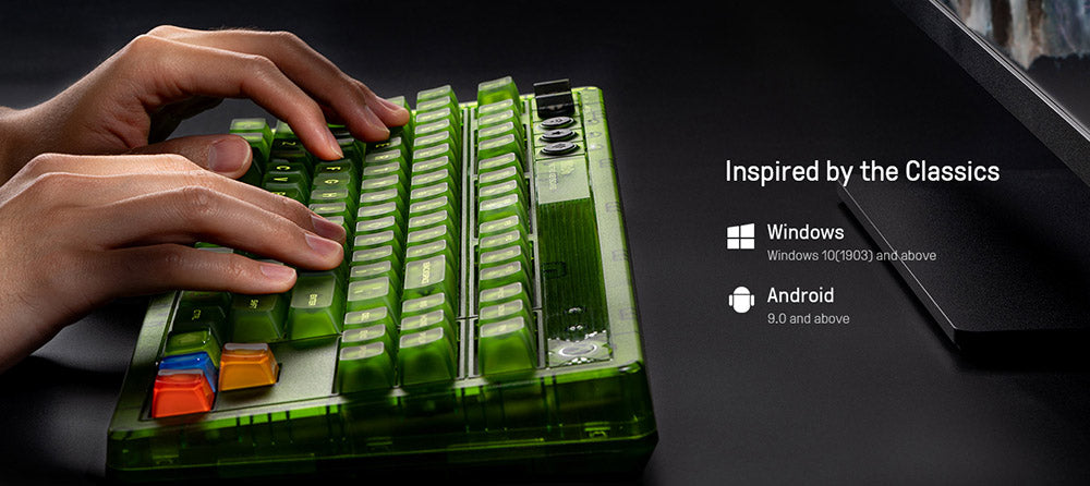 8BitDo Retro 87 Mechanical Keyboard Xbox Edition, 87 Keys, RGB Backlight, Hot Swappable PCB, Bluetooth/2.4G/USB-C Connection, Wireless Gaming Keyboard for Windows & Android