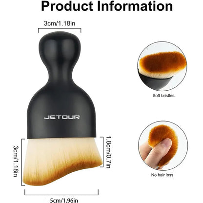 Cepillo suave para limpieza de conductos de aire, aire acondicionado con carcasa, herramienta de limpieza interior de coche, eliminación de polvo artificial para grietas de coche y detalles 1