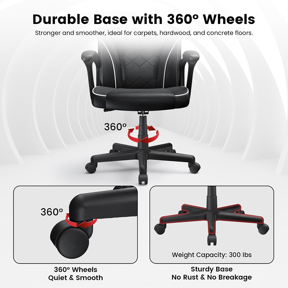 ACGAM  CG-4746 Gaming Office Chair Small Version, Ergonomic Foam Backrest, 360° Swivel &amp; Adjustable Height, 360° Swivel and Height Adjustment