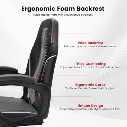 ACGAM  CG-4746 Gaming Office Chair Small Version, Ergonomic Foam Backrest, 360° Swivel &amp; Adjustable Height, 360° Swivel and Height Adjustment
