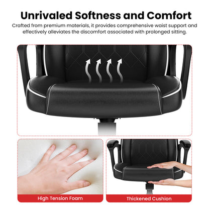 ACGAM CG-4850 Gaming Office Chair Regular Version, Ergonomic Design, Flexible Tilting Tension and Height, Superior PVC Leather, Sleek Padded Armrests, 360° Smooth Swivel