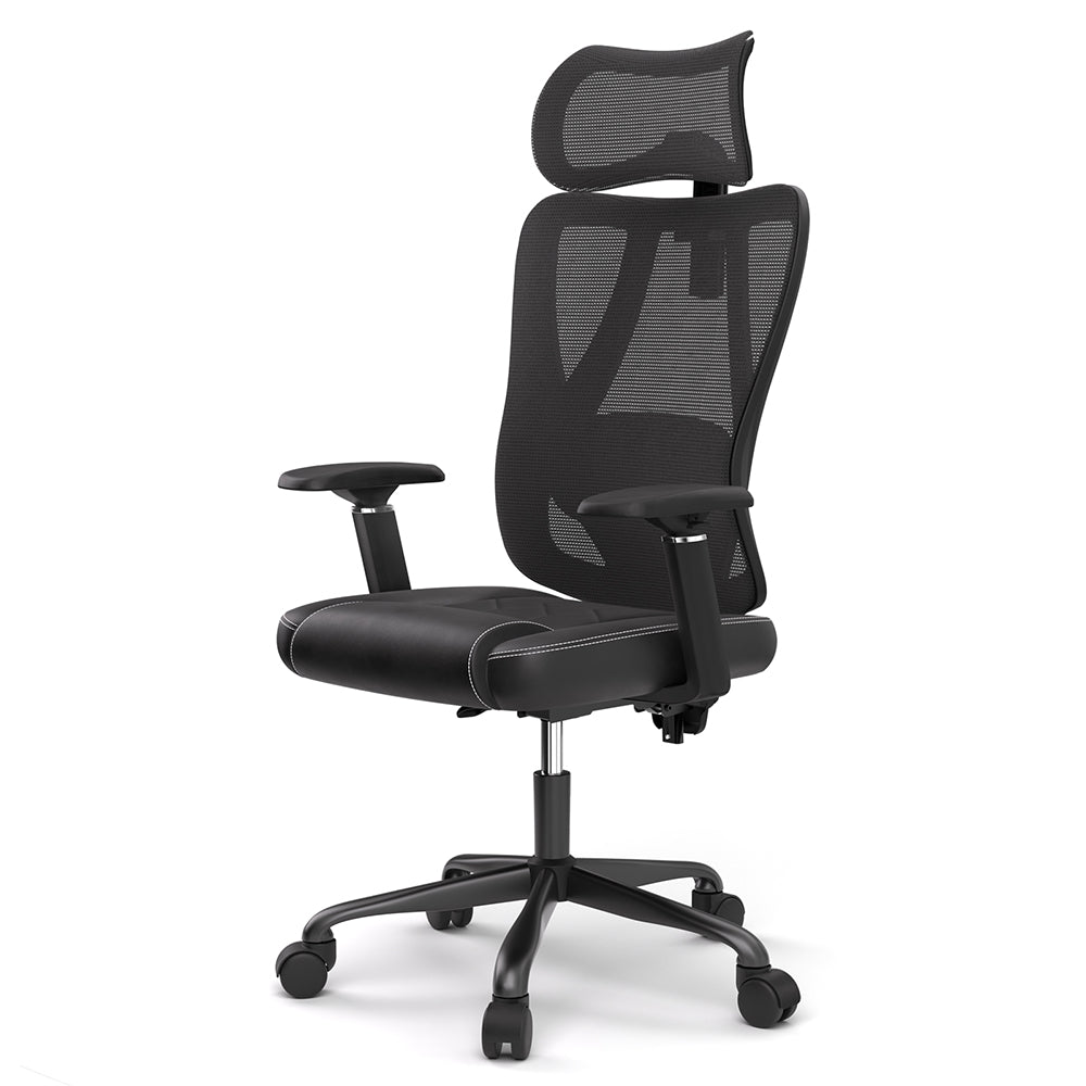 ACGAM CG-5455M Ergonomic Gaming Office Chair, PVC Seat Cushion, Adjustable Armrest &amp; Headrest, 4D Lumbar Support, Synchro Reclining Backrest