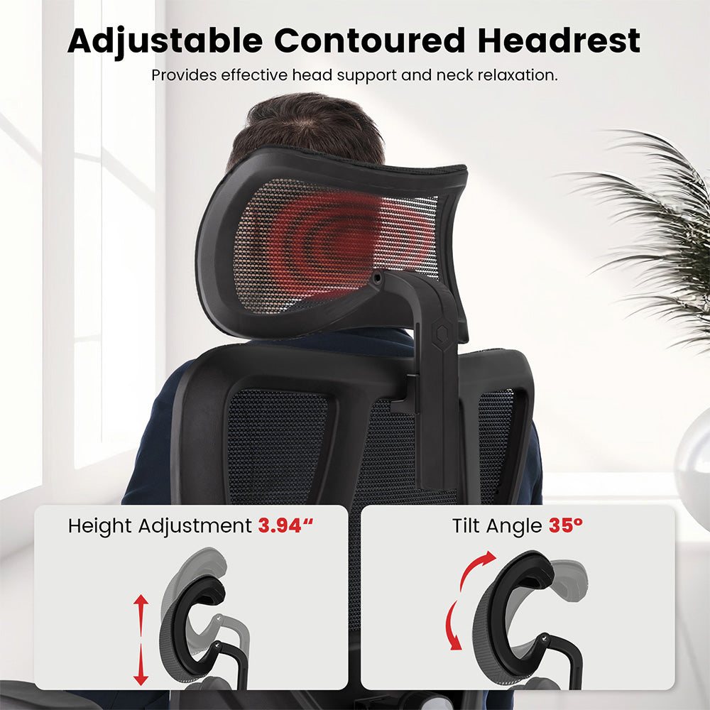 ACGAM CG-5455M Ergonomic Gaming Office Chair, PVC Seat Cushion, Adjustable Armrest &amp; Headrest, 4D Lumbar Support, Synchro Reclining Backrest
