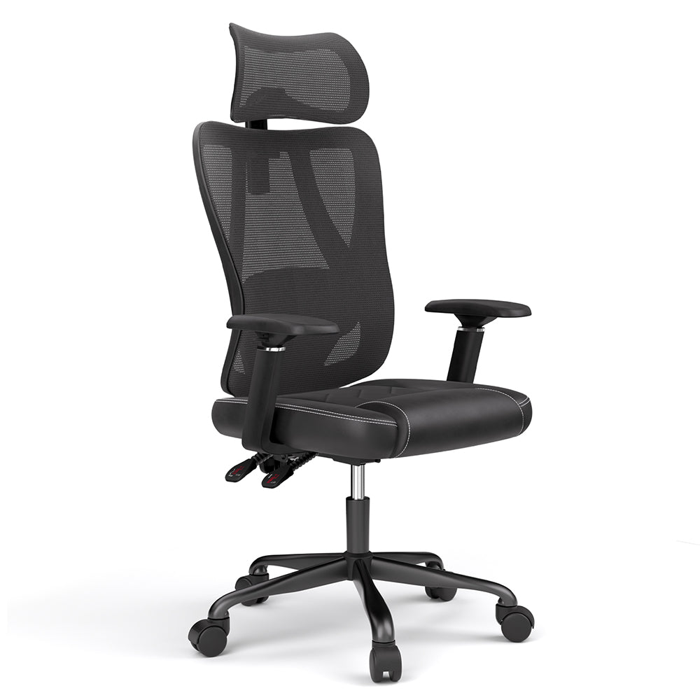 ACGAM CG-5455M Ergonomic Gaming Office Chair, PVC Seat Cushion, Adjustable Armrest &amp; Headrest, 4D Lumbar Support, Synchro Reclining Backrest