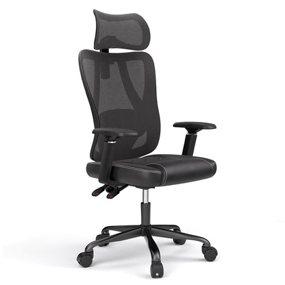 ACGAM CG-5455M Ergonomic Gaming Office Chair, PVC Seat Cushion, Adjustable Armrest &amp; Headrest, 4D Lumbar Support, Synchro Reclining Backrest