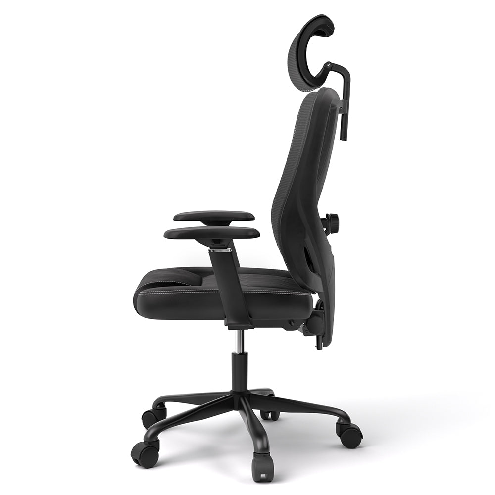 ACGAM CG-5455M Ergonomic Gaming Office Chair, PVC Seat Cushion, Adjustable Armrest &amp; Headrest, 4D Lumbar Support, Synchro Reclining Backrest
