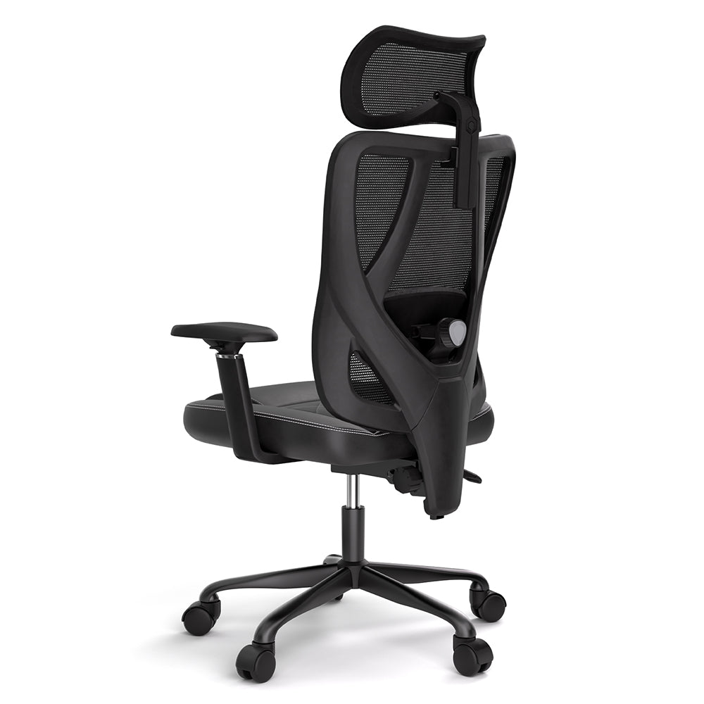 ACGAM CG-5455M Ergonomic Gaming Office Chair, PVC Seat Cushion, Adjustable Armrest &amp; Headrest, 4D Lumbar Support, Synchro Reclining Backrest